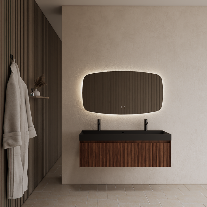 Gliss Design Timotheus badmeubel - 140 cm - Walnut - 1 Lade