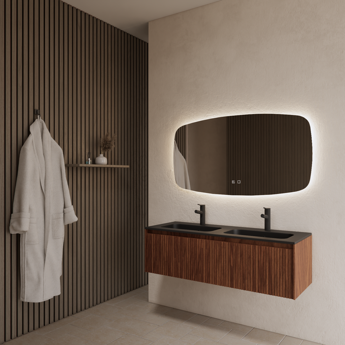 Gliss Design Timotheus badmeubel - 140 cm - Walnut - 1 Lade
