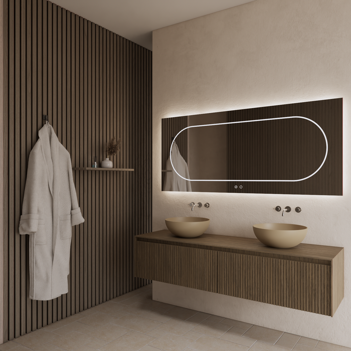 Gliss Design Timotheus badmeubel met ribbelfront inclusief topplaat