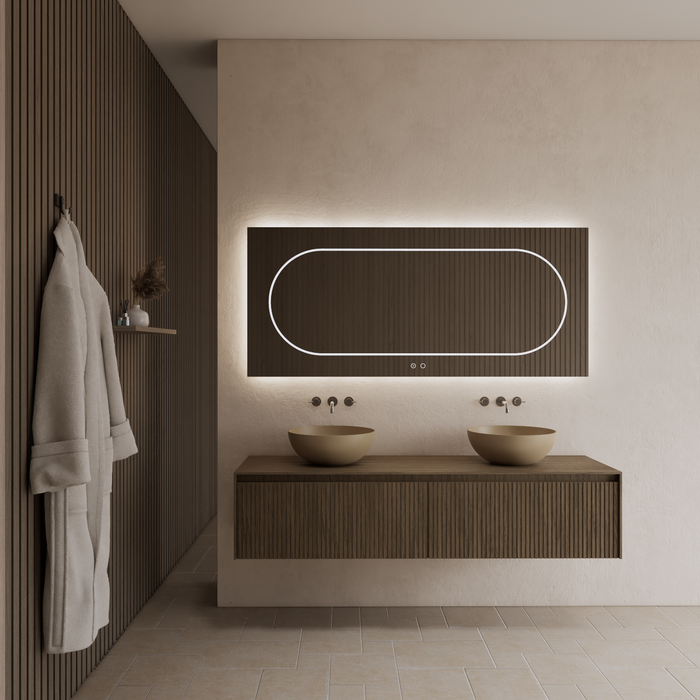 Gliss Design Timotheus badmeubel met ribbelfront inclusief topplaat
