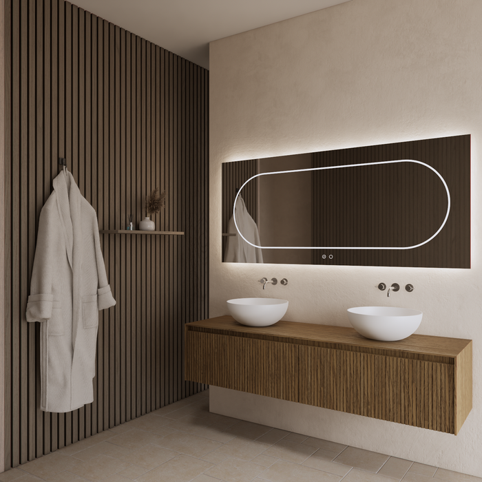 Gliss Design Timotheus badmeubel met ribbelfront inclusief topplaat