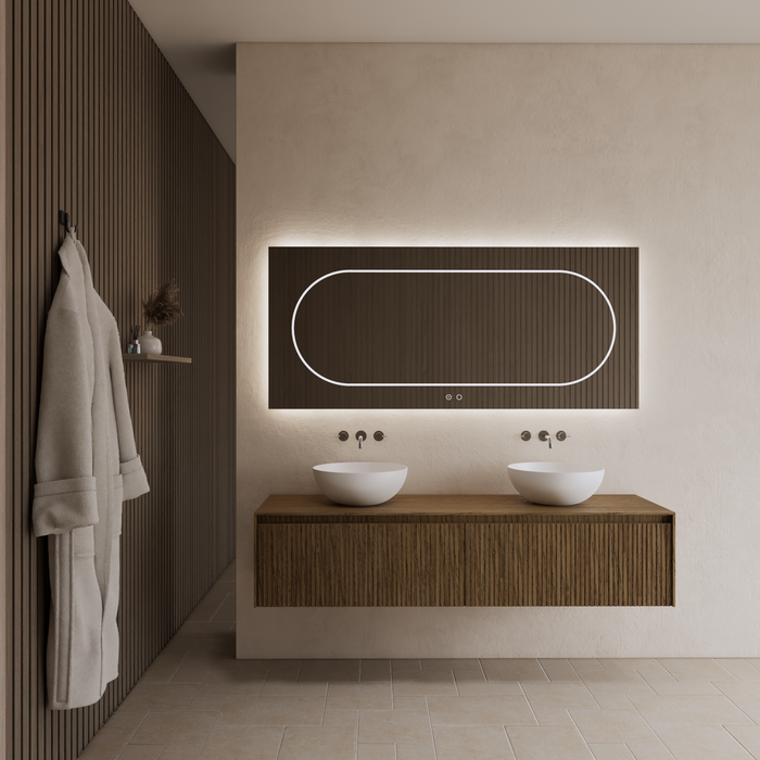 Gliss Design Timotheus badmeubel met ribbelfront inclusief topplaat