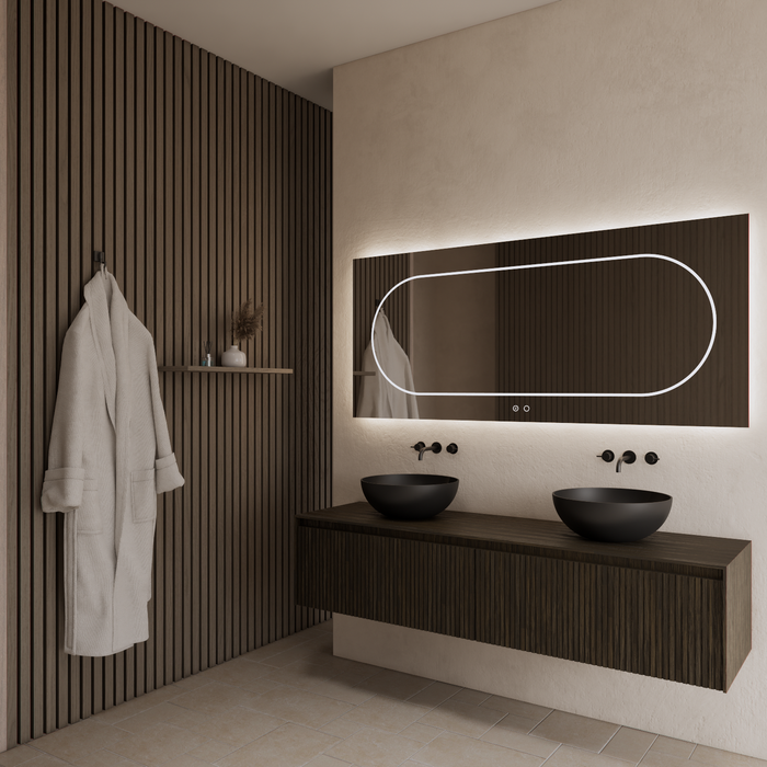 Gliss Design Timotheus badmeubel met ribbelfront inclusief topplaat