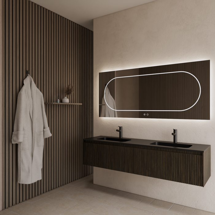 Gliss Design Timotheus badmeubel - 180 cm - Charcoal - 2 Lades