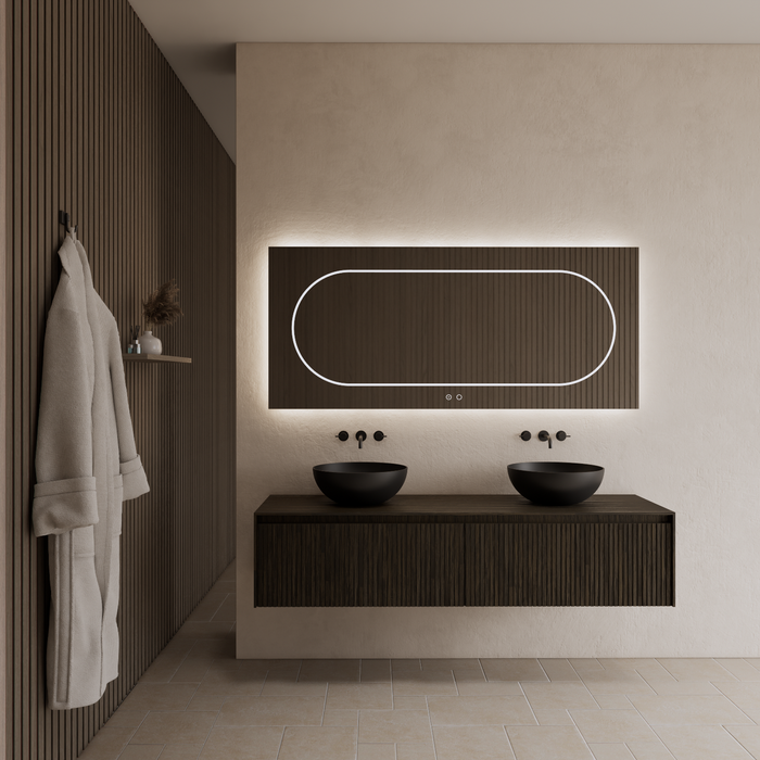 Gliss Design Timotheus badmeubel met ribbelfront inclusief topplaat