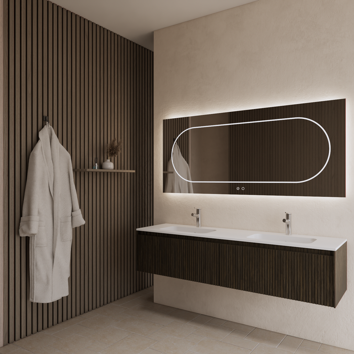 Gliss Design Timotheus badmeubel - 180 cm - Charcoal - 2 Lades