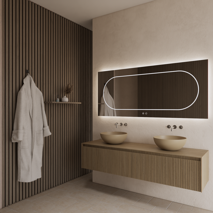Gliss Design Timotheus badmeubel met ribbelfront inclusief topplaat