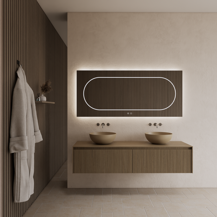 Gliss Design Timotheus badmeubel met ribbelfront inclusief topplaat