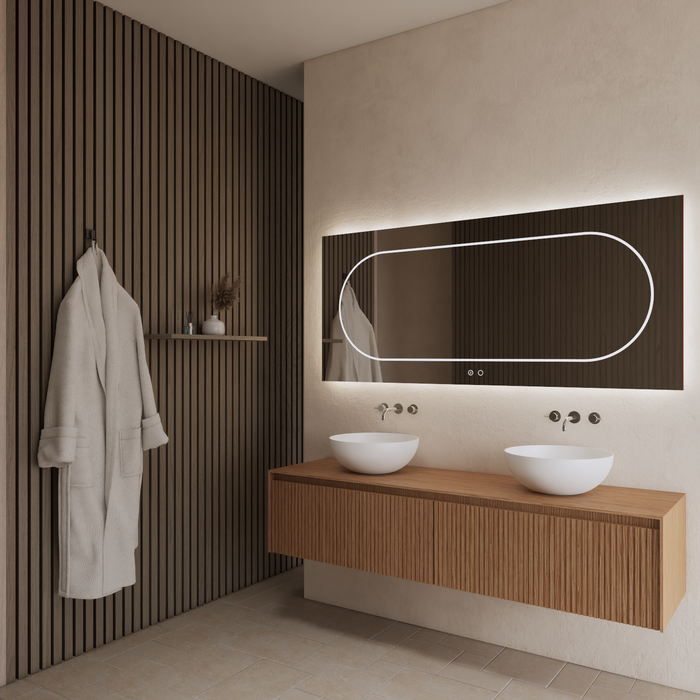Gliss Design Timotheus badmeubel met ribbelfront inclusief topplaat