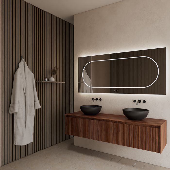 Gliss Design Timotheus badmeubel met ribbelfront inclusief topplaat