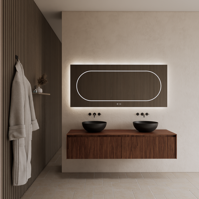 Gliss Design Timotheus badmeubel met ribbelfront inclusief topplaat