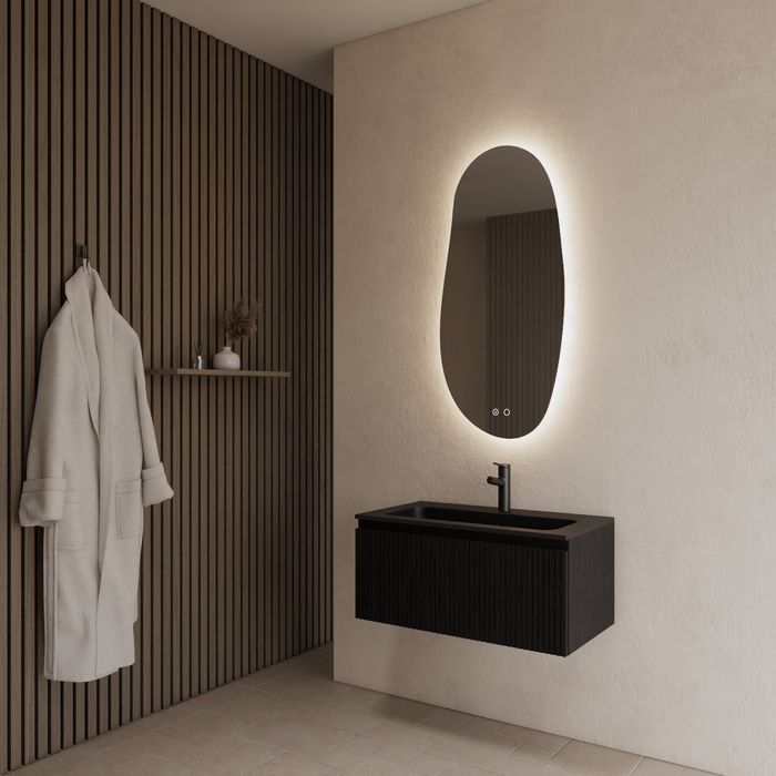 Gliss Design Timotheus badmeubel - 60 cm - Black Veneer - 1 Lade