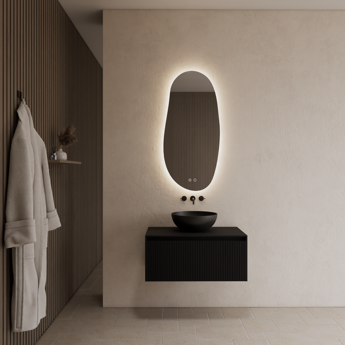 Gliss Design Timotheus badmeubel met ribbelfront inclusief topplaat