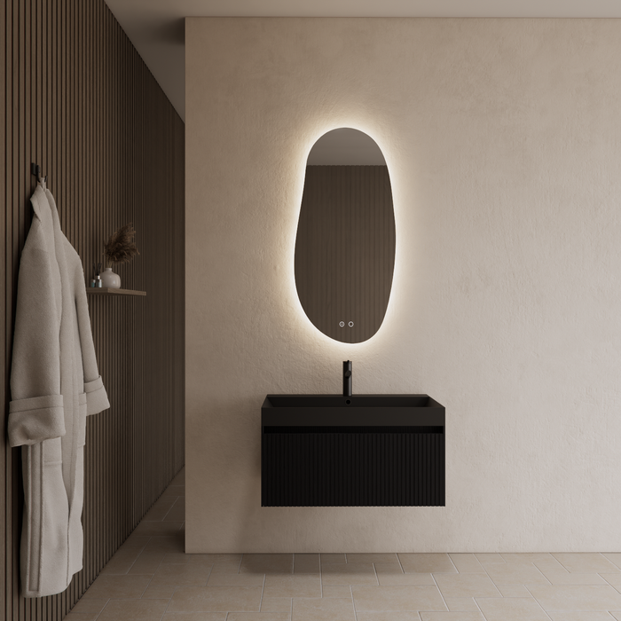 Gliss Design Timotheus badmeubel - 70 cm - Black Veneer - 1 Lade