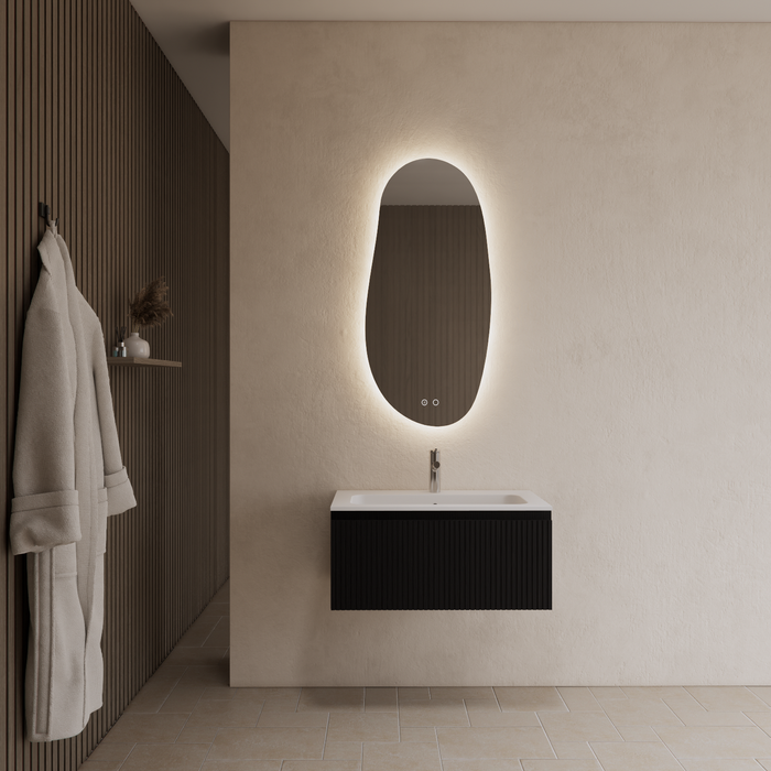 Gliss Design Timotheus badmeubel - 70 cm - Black Veneer - 1 Lade