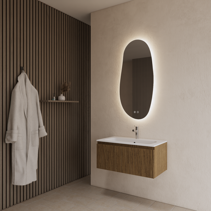 Gliss Design Timotheus badmeubel - 70 cm - Castle Brown - 1 Lade