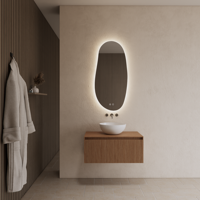 Gliss Design Timotheus badmeubel met ribbelfront inclusief topplaat