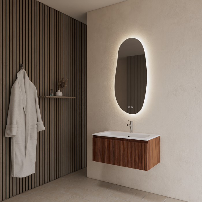 Gliss Design Timotheus badmeubel - 60 cm - Walnut - 1 Lade