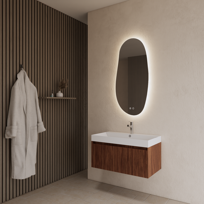 Gliss Design Timotheus badmeubel - 60 cm - Walnut - 1 Lade
