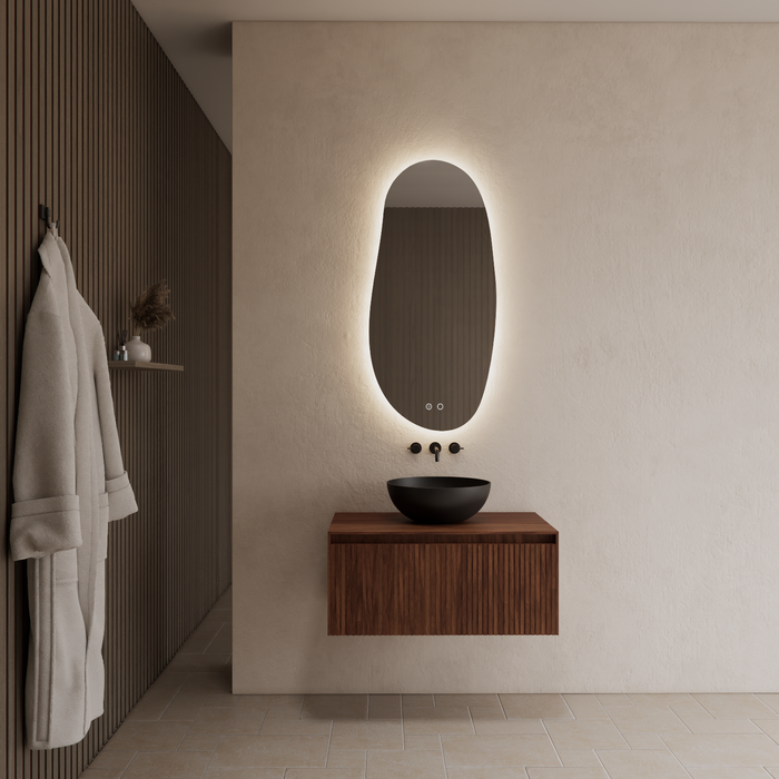 Gliss Design Timotheus badmeubel met ribbelfront inclusief topplaat