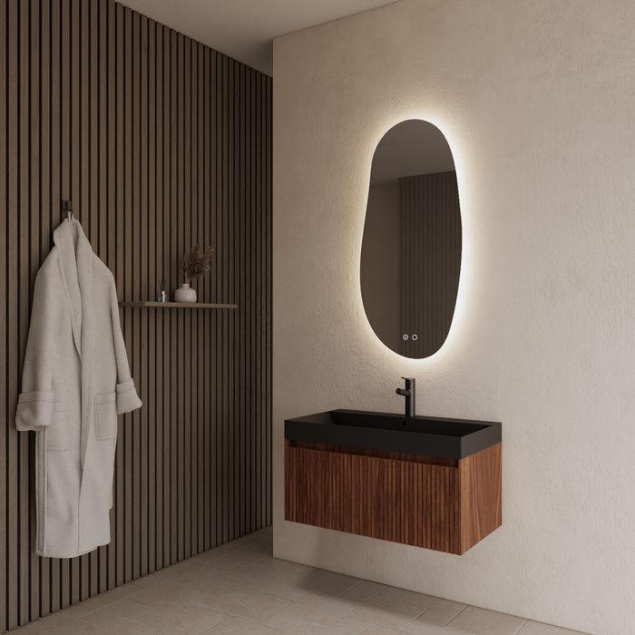 Gliss Design Timotheus badmeubel - 60 cm - Walnut - 1 Lade