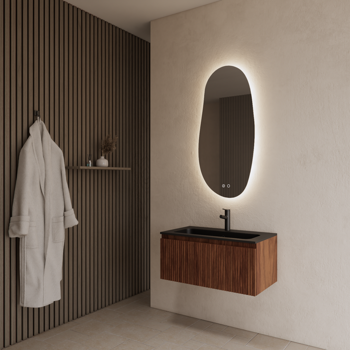 Gliss Design Timotheus badmeubel - 60 cm - Walnut - 1 Lade
