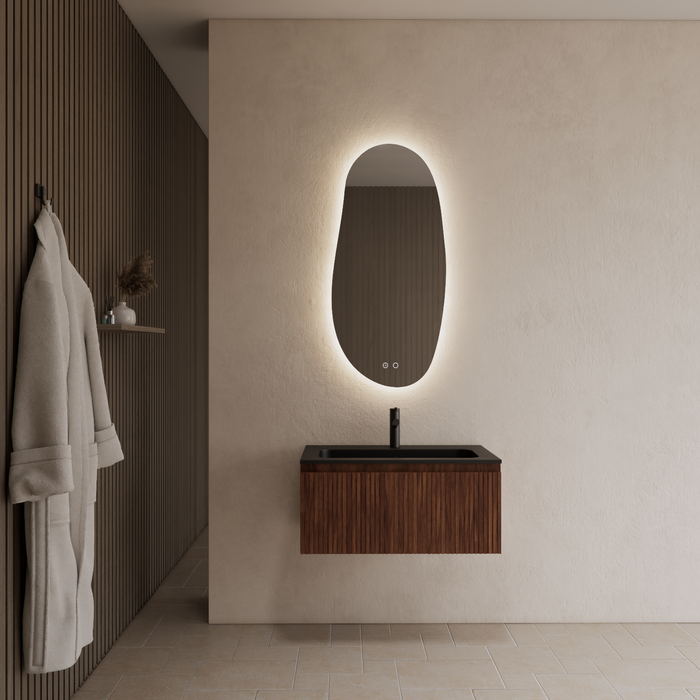 Gliss Design Timotheus badmeubel - 60 cm - Walnut - 1 Lade