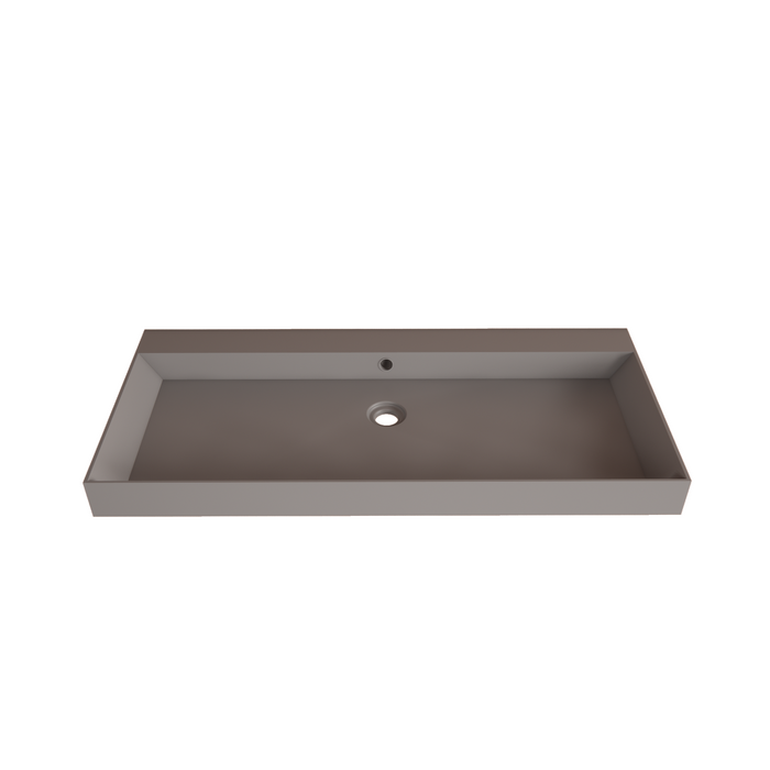Gliss Design Lako wastafel solid marble - 100 cm - Lei grijs - 2 kraangaten