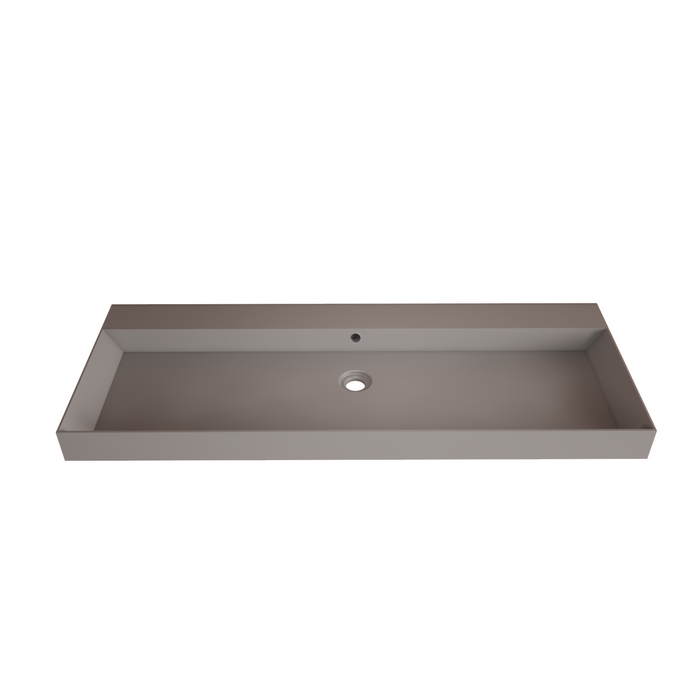 Gliss Design Lako wastafel solid marble - 120 cm - Lei grijs - Zonder kraangat