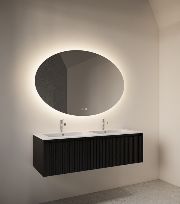 Gliss Design Oval spiegel verticaal met LED-verlichting en verwarming