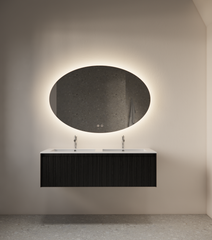 Gliss Design Oval spiegel verticaal met LED-verlichting en verwarming