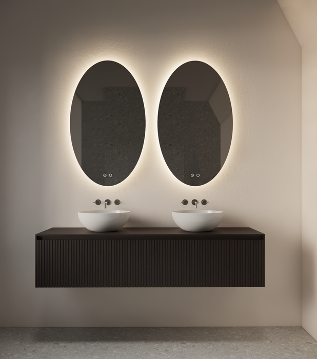 Gliss Design Oval spiegel verticaal met LED-verlichting en verwarming