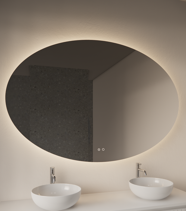Gliss Design Oval spiegel verticaal met LED-verlichting en verwarming