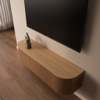 Monaco tv-meubel halfrond 140 cm Licht Eiken – detail bovenaanzicht dicht