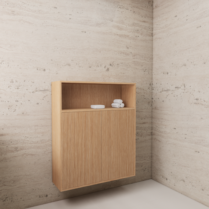 Gliss Design Timotheus badkamerkast met ribbelfront 100cm - Pure